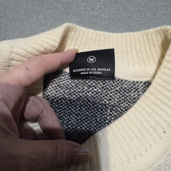 Miou Muse EUC Monochrome Checkered Sweater Medium Oversized PTP 25 - Picture 4 of 5